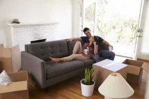 Couple moving into a new home with furniture from Rent-A-Center