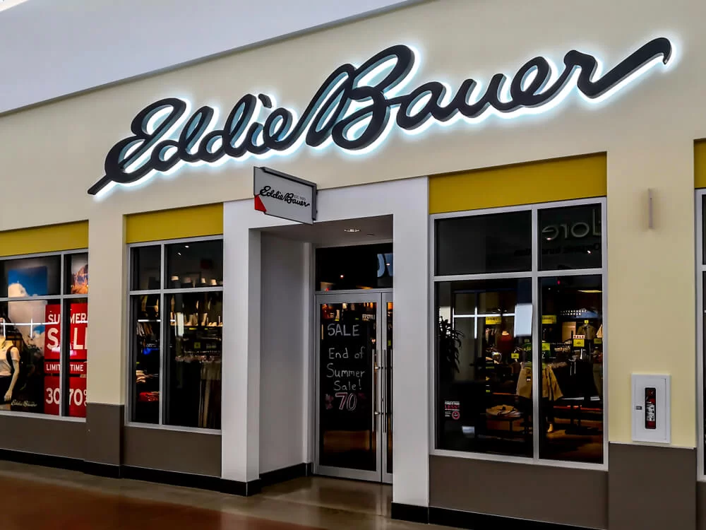 Entrance to an Eddie Bauer store