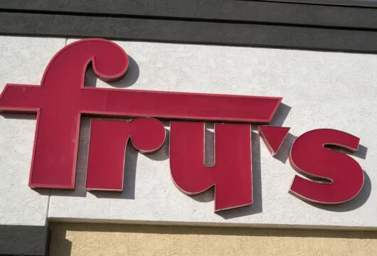 Fry's logo sign on the exterior of a store