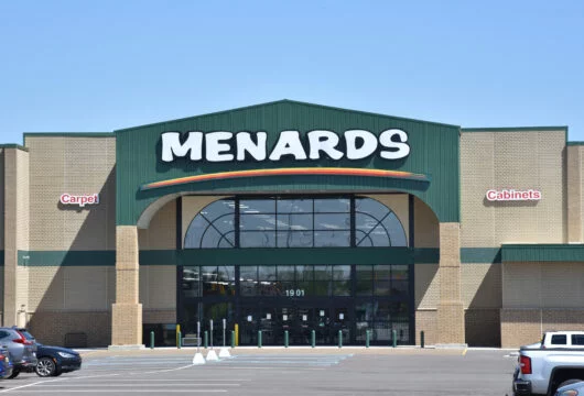 Front entrance of a Menards store