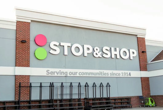 Exterior of a Stop & Shop grocery store