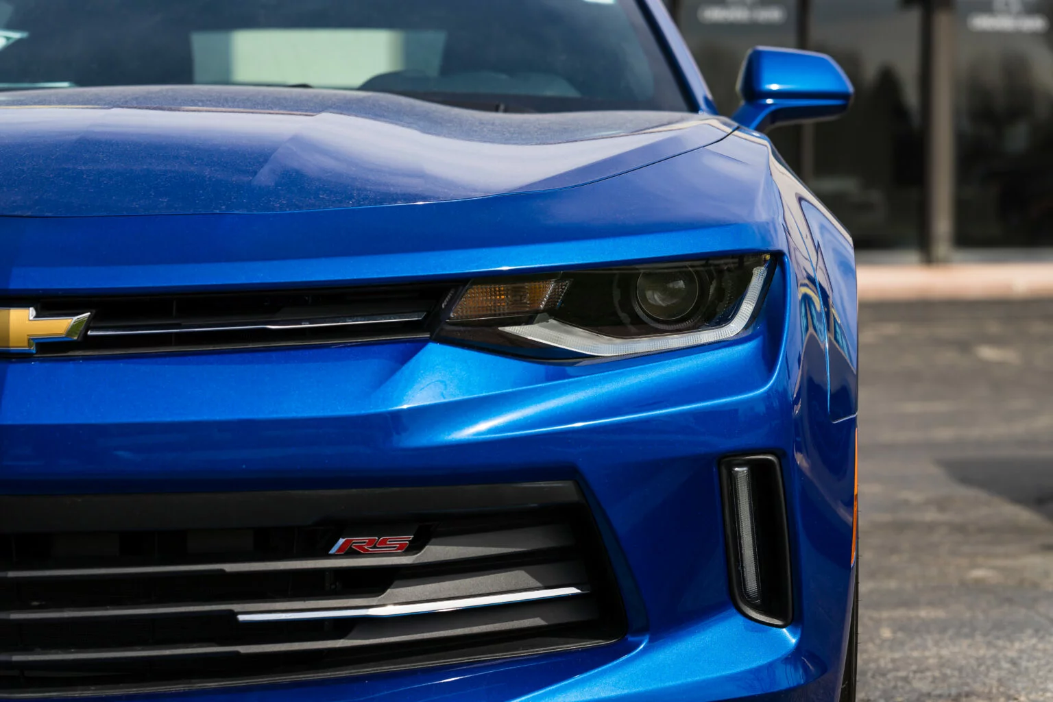 Blue Chevrolet sports car