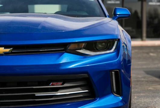 Blue Chevrolet sports car