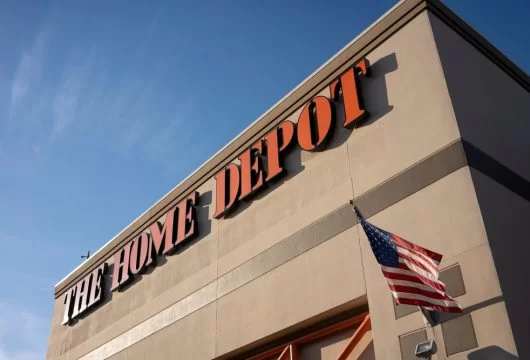 Sign on the exterior of a The Home Depot store