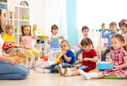 Children in class at a center like Tutor Time