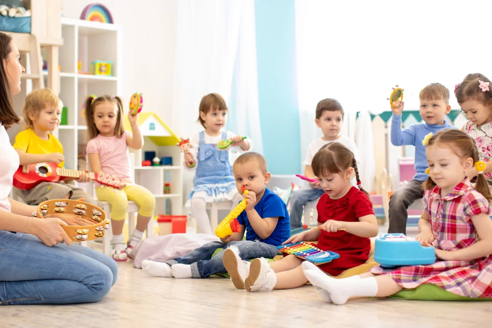 Children in class at a center like Tutor Time
