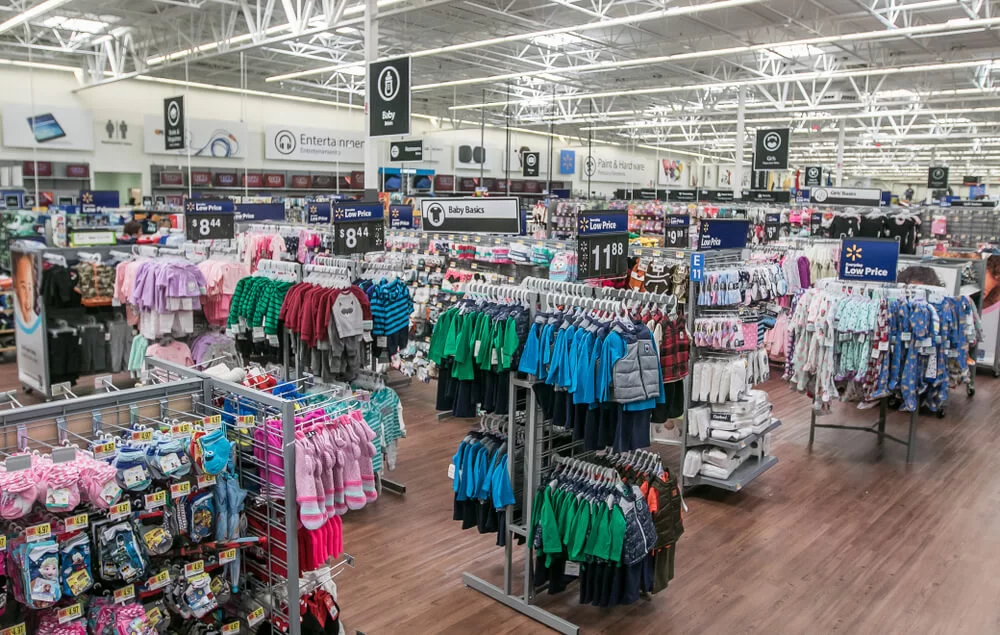 Walmart children's clothing section