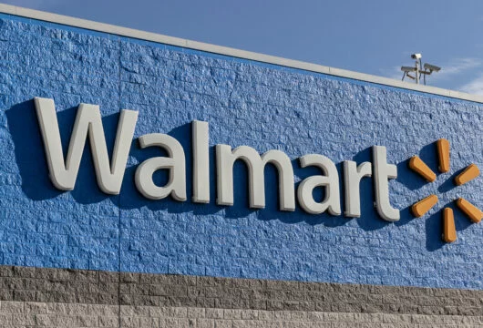 Walmart logo sign on the exterior of a store