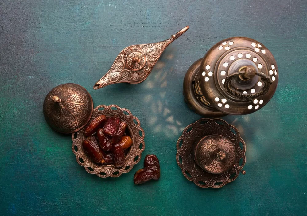 bronze plates and cups