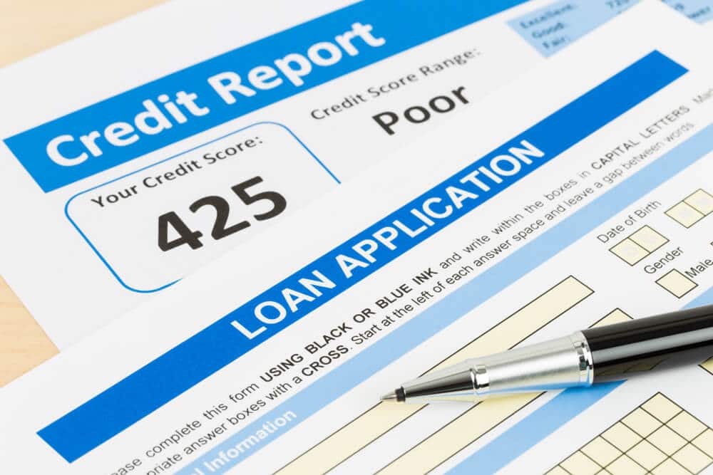 Bad credit personal loan application and poor credit report