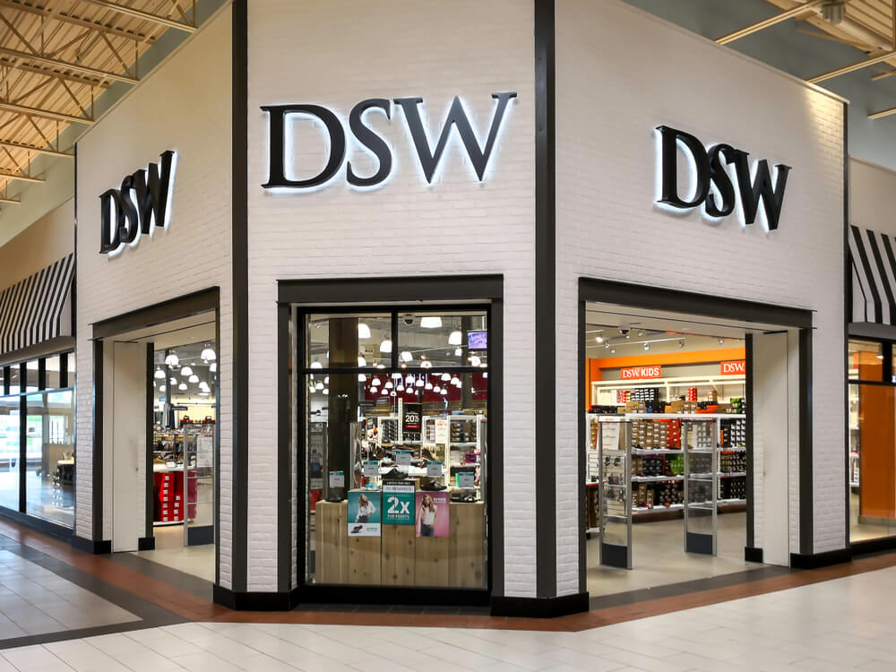 DSW storefront in a mall