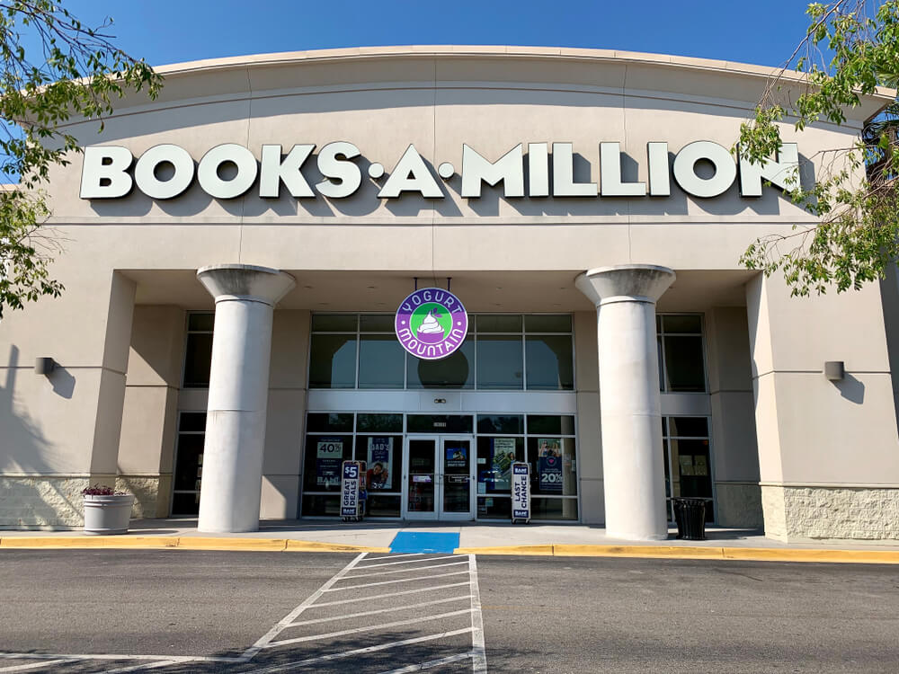 Front entrance of a Books-A-Million store