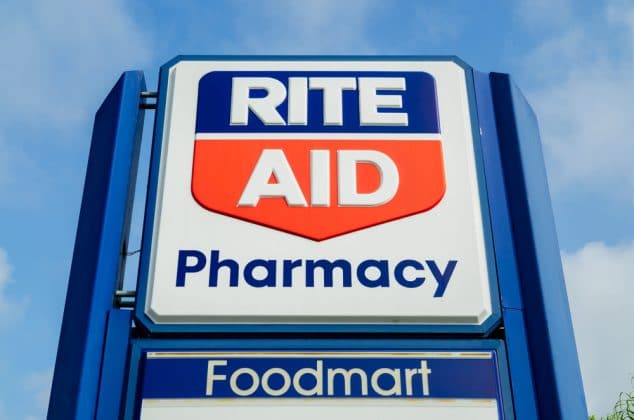 Logo sign outside of a Rite Aid store