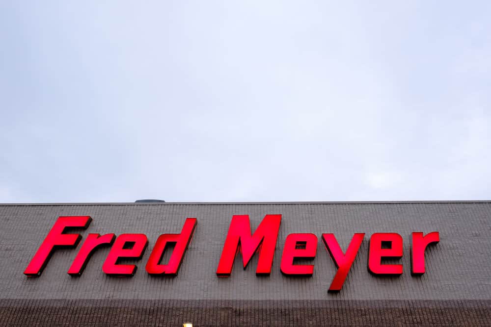 Neon sign on the outside of a Fred Meyer store