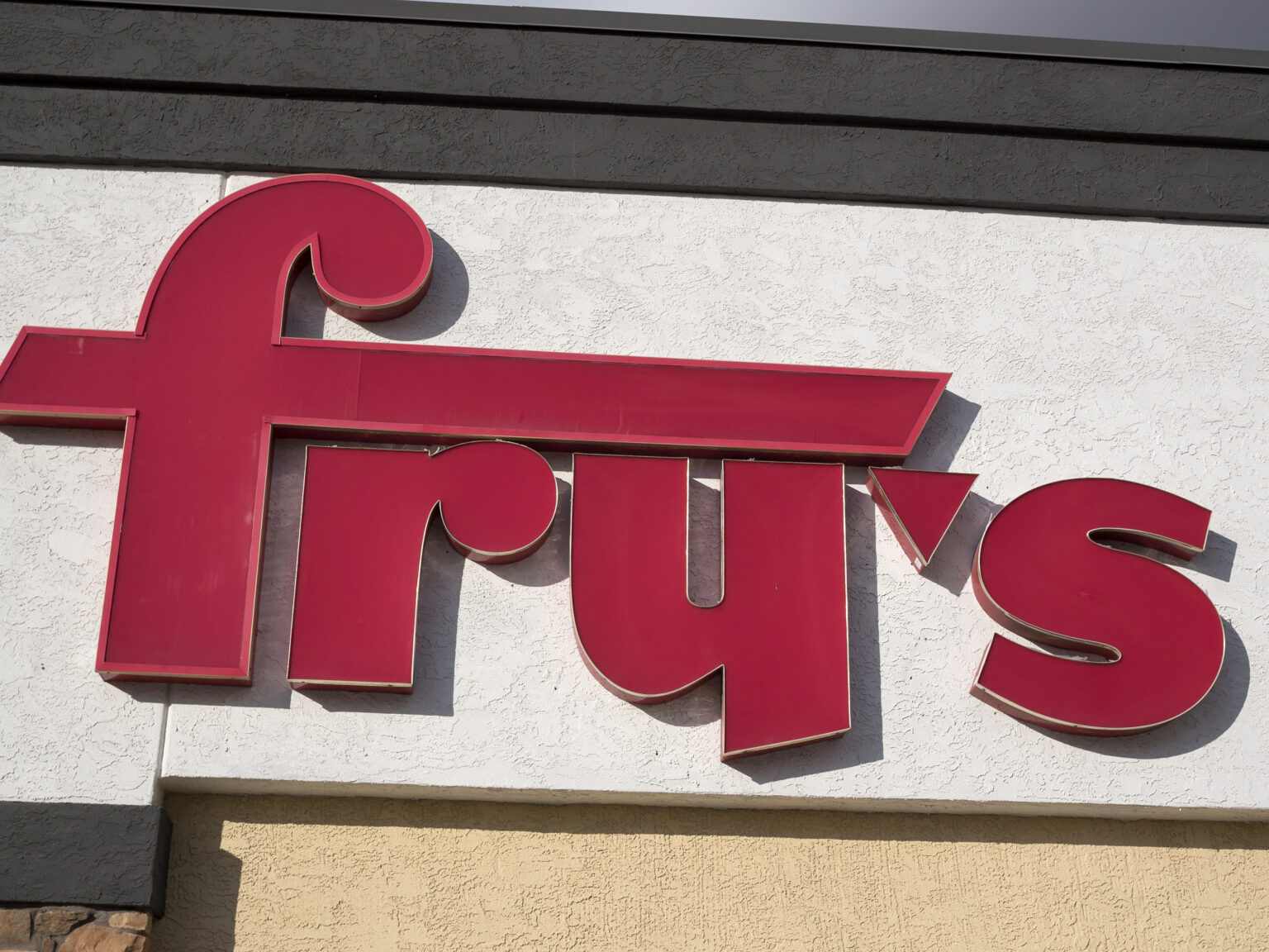 Fry's logo sign on the exterior of a store