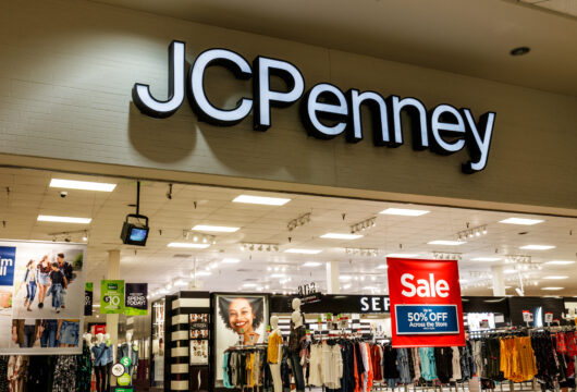 Entrance to a JCPenney store inside of a mall