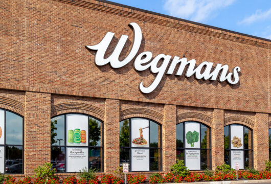 Exterior of a Wegmans store that sells gift cards