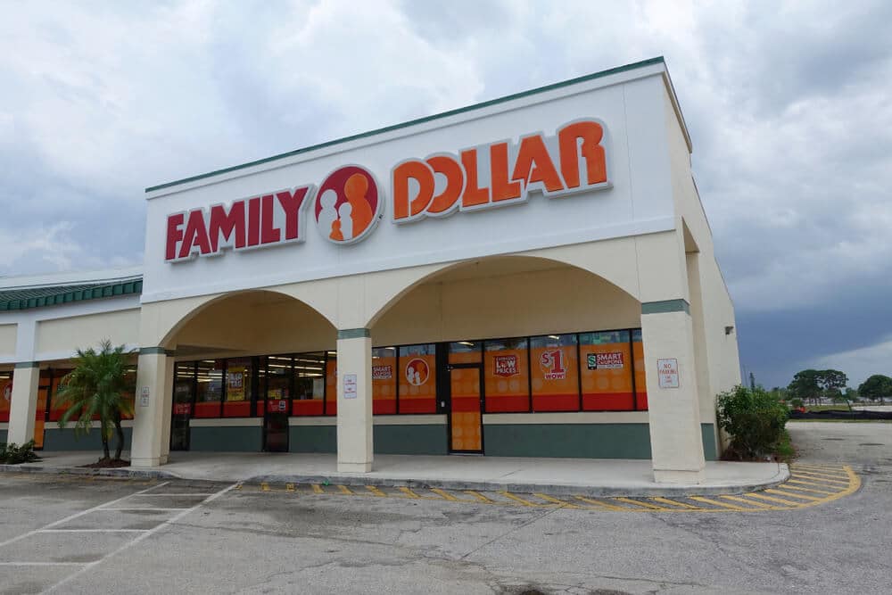 Exterior of a Family Dollar store