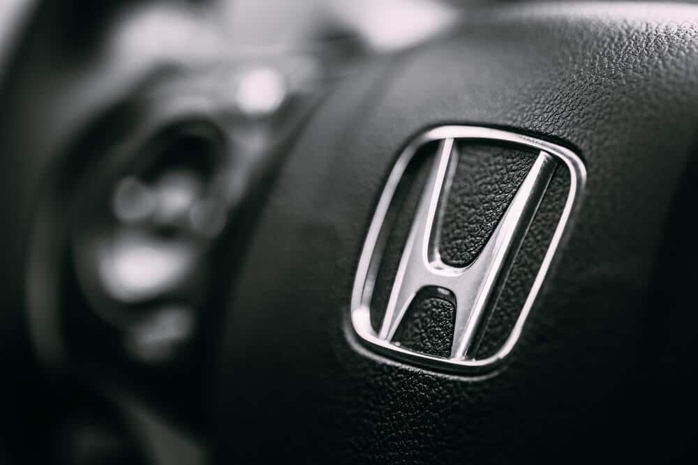 Honda logo on a steering wheel