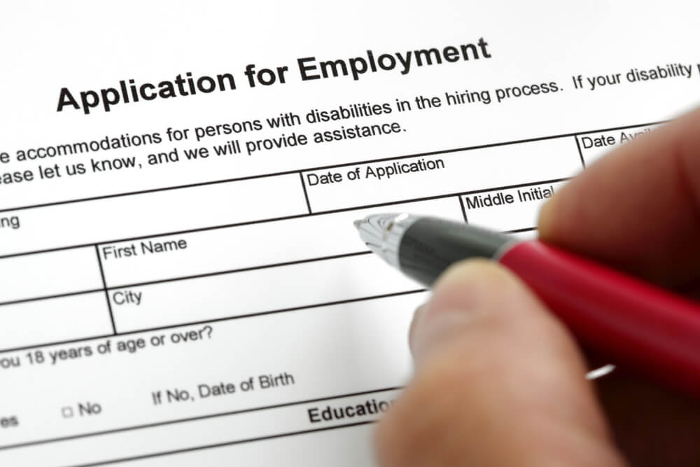Person filling application for rehire