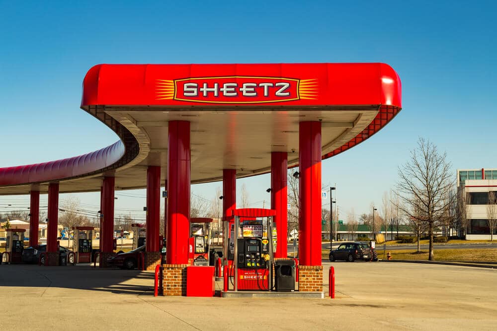 Exterior of a Sheetz gas station