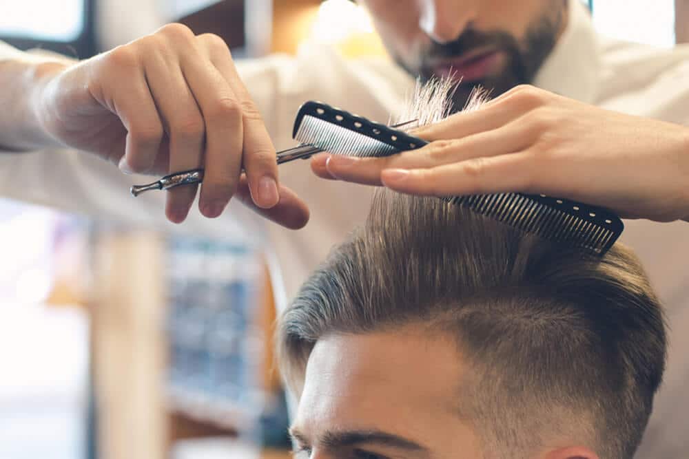 Man getting a haircut