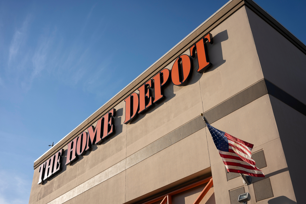Sign on the exterior of a The Home Depot store