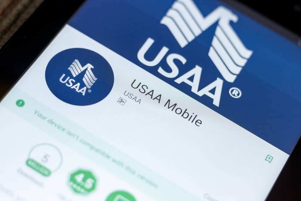 USAA Mobile app on a phone
