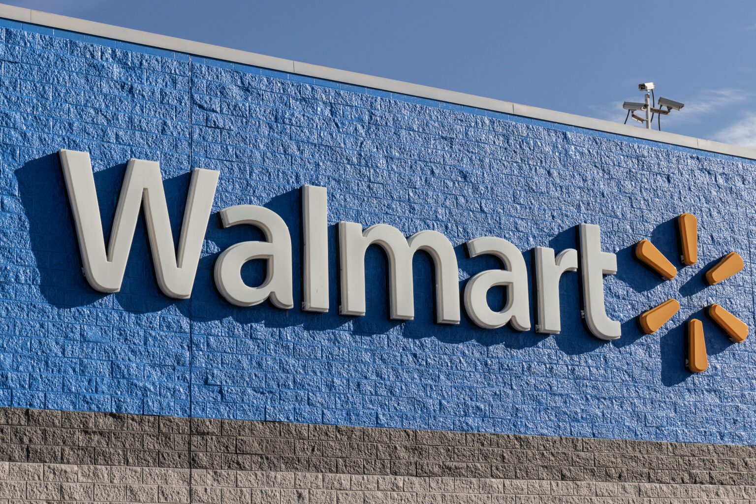 Walmart logo sign on the exterior of a store