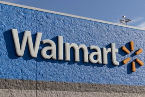 Walmart logo sign on the exterior of a store