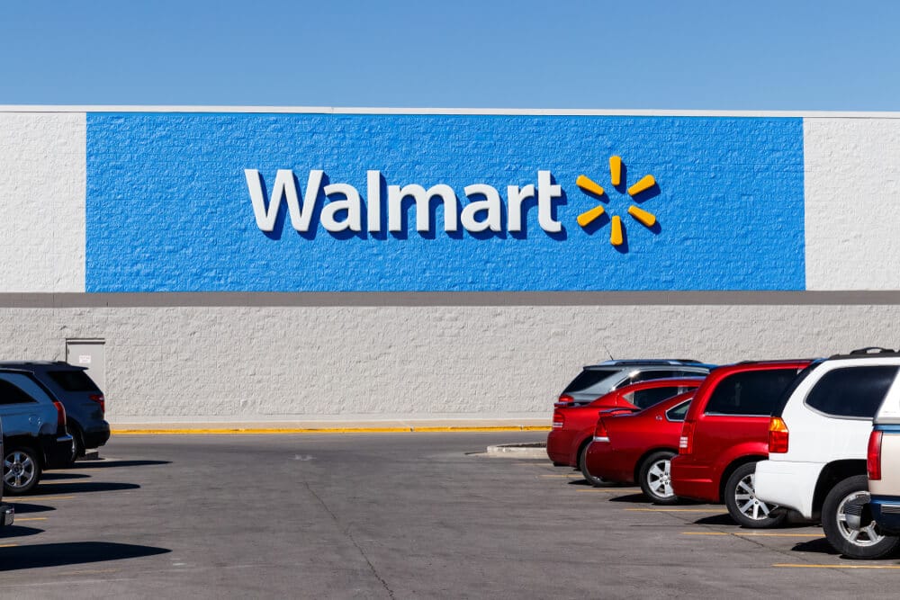 Walmart sign on the side of a building