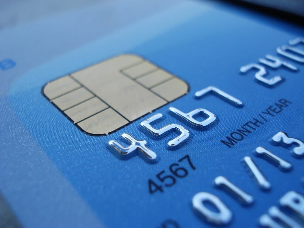 Close-up of a debit card