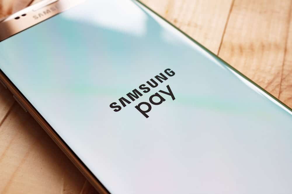 Samsung Pay logo on a phone