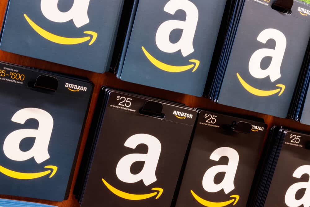 Amazon gift cards for sale at a store