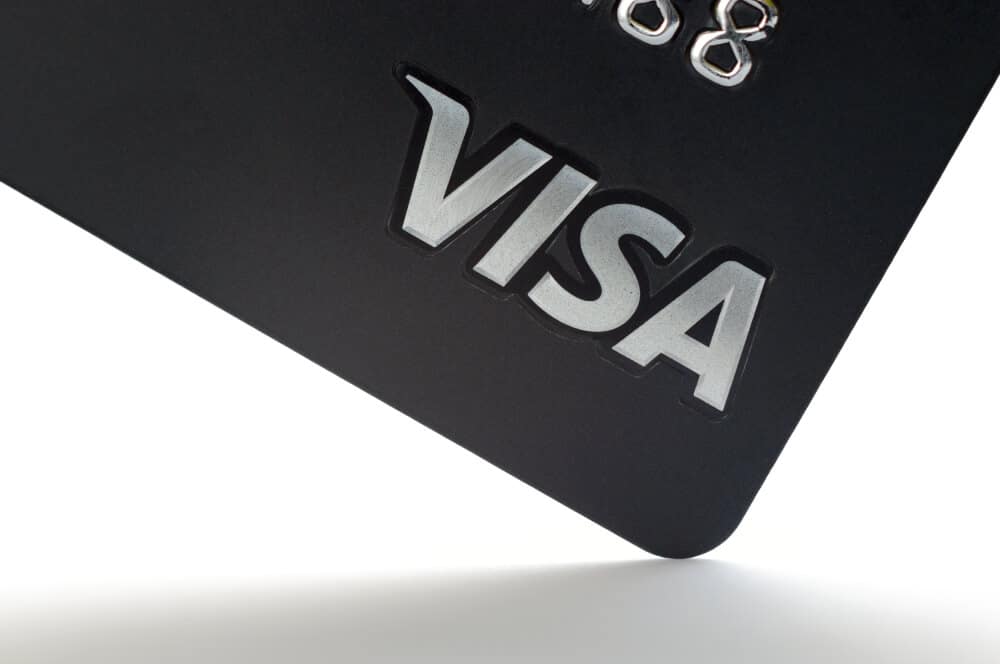 Visa logo on a card
