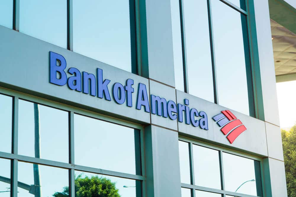 Bank of America logo on the side of a building
