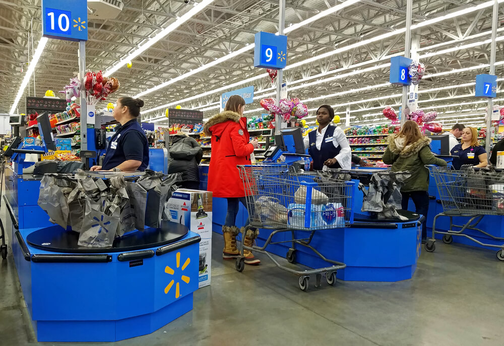 the checkout lines at walmart