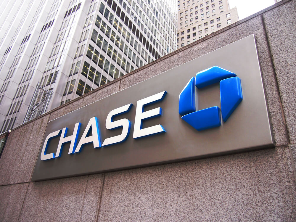 Chase Bank logo on the side of a building